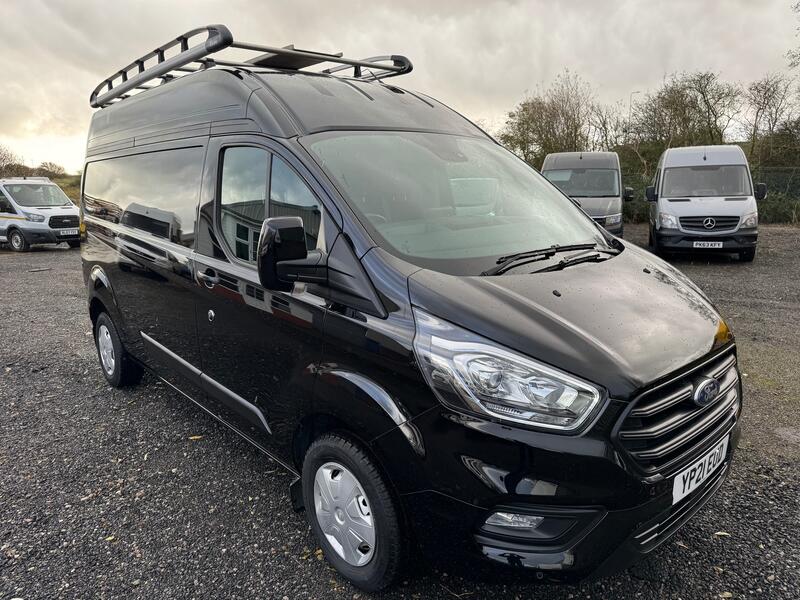 FORD TRANSIT CUSTOM 2.0 300 EcoBlue Trend LWB High Roof Van. Black.  2021